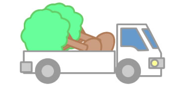 植木市場まで商品を持って来ます。